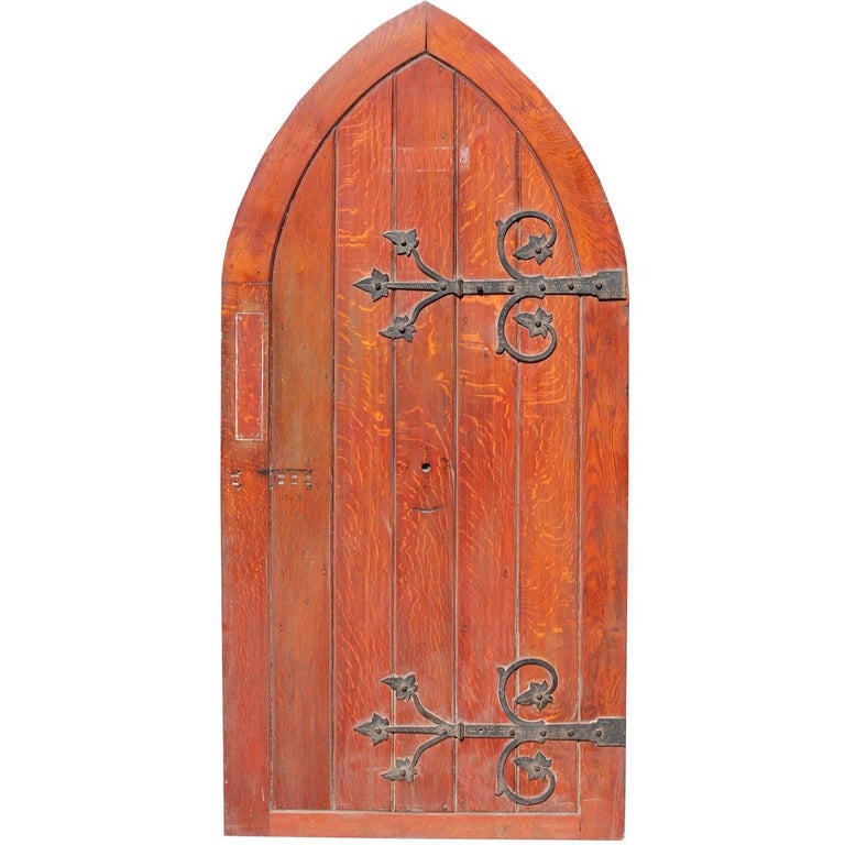 Antique Arched Oak Doors with Painted Pine Frames at 1stDibs antique