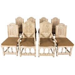 Set of Eight Jacobean Style Chairs