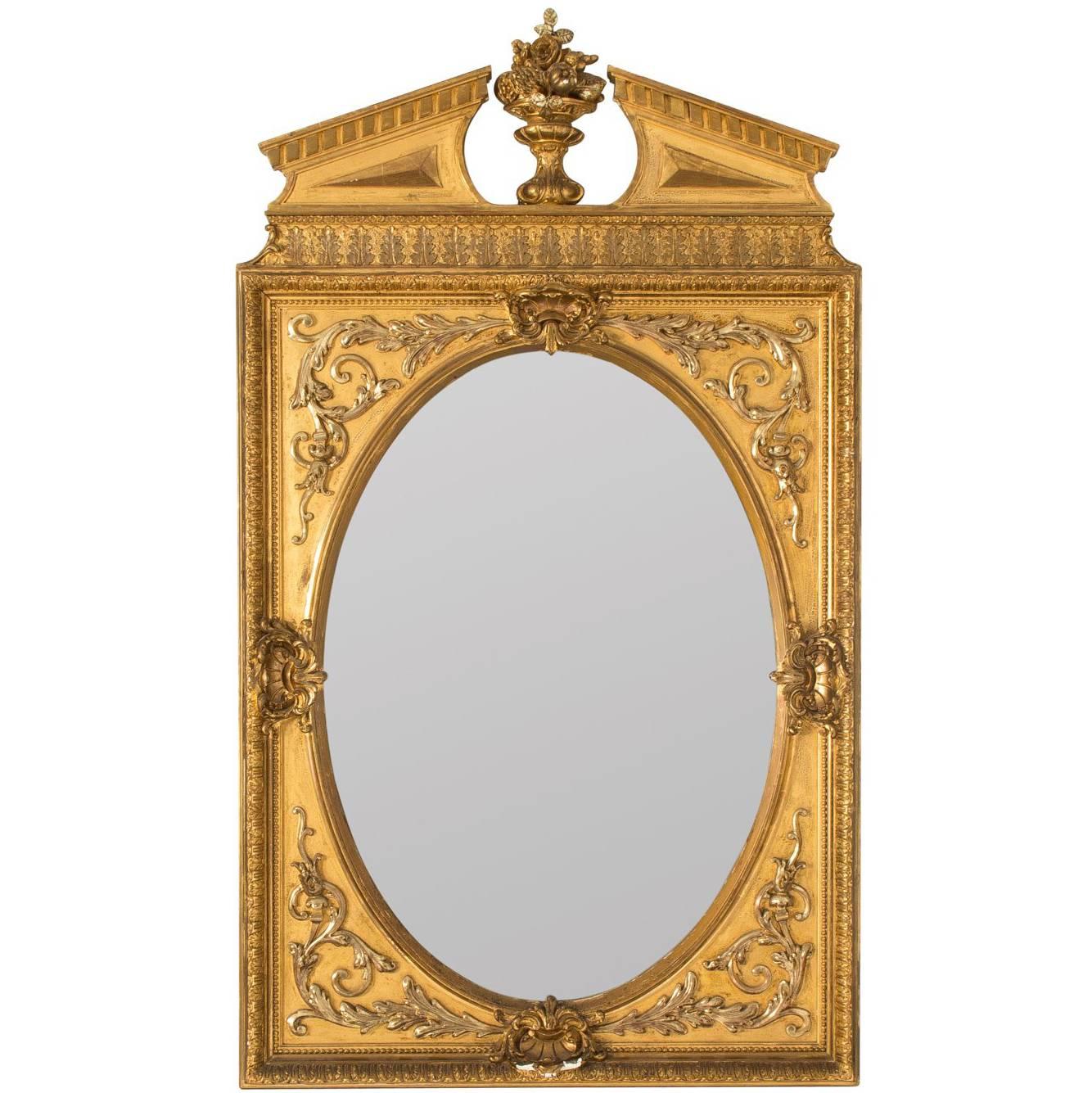 Neoclassical Mirror with Gold Gilt For Sale