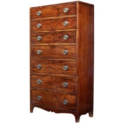 Antique Early 19th Century Georgian Mahogany Tall Chest of Drawers