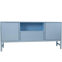 Modern Large Blue Lacquered Sideboard, Customizable