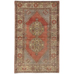 Retro Turkish Oushak Rug with Traditional Style, Entry or Foyer Rug