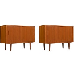 Pair of Danish Modern Teak Poul Hundevad Credenza Cabinets