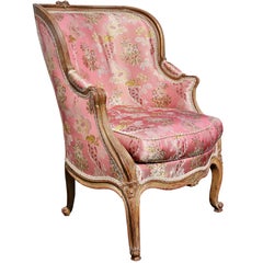 Louis XV Style Walnut and Painted Bergere Chair