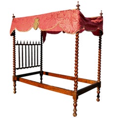 Antique Portuguese Rosewood Tester Bed
