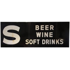 Vintage Porcelain Sign Beer, Wine, Drinks