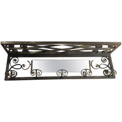 Art Deco Wrought Iron Coat and Hat Rack