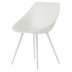 "Lago'" Leather Shell and Anodized Aluminum Legs Chair by P. Starck for Driade