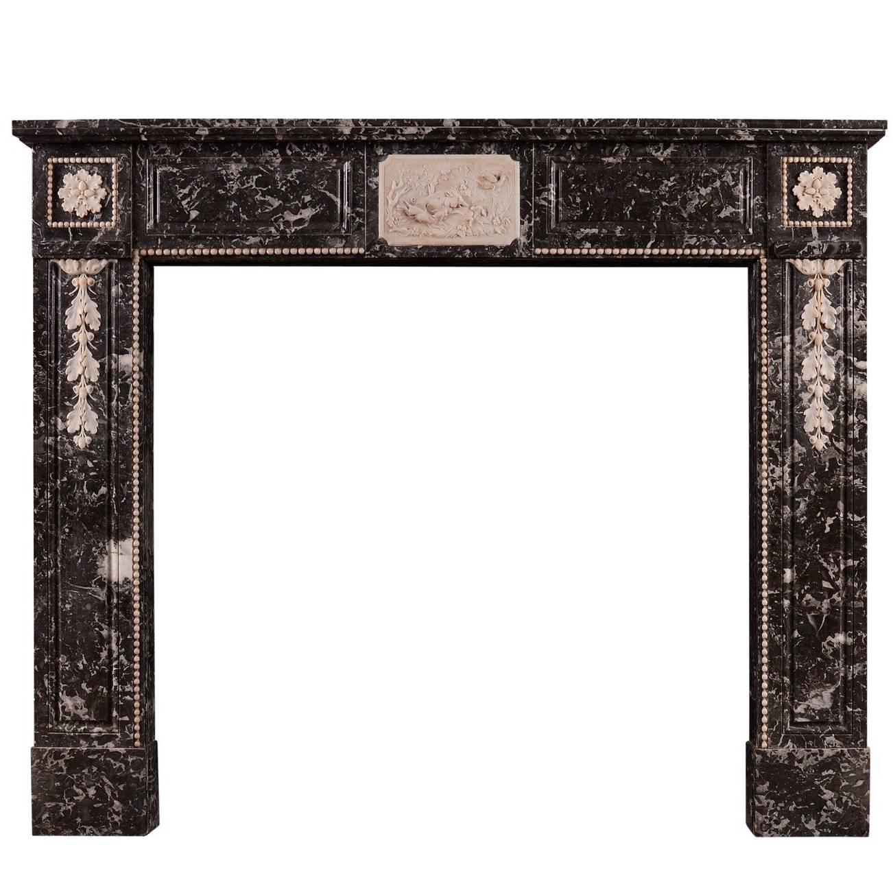 French Louis XVI St Anne's Marble Fireplace For Sale
