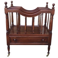 Antique English Regency Style Mahogany Canterbury, circa 1920s