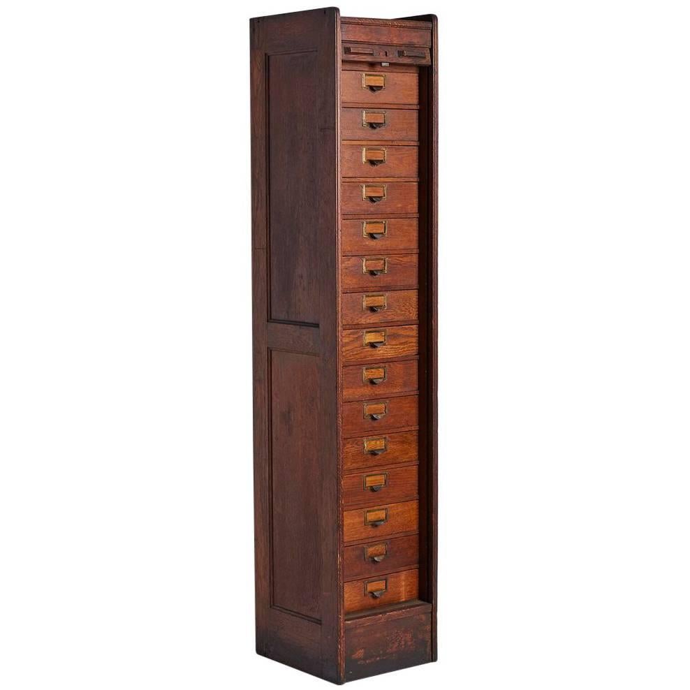 Ultimate Globe Oak Filing Cabinet with Tambour Door, circa 1893 For Sale