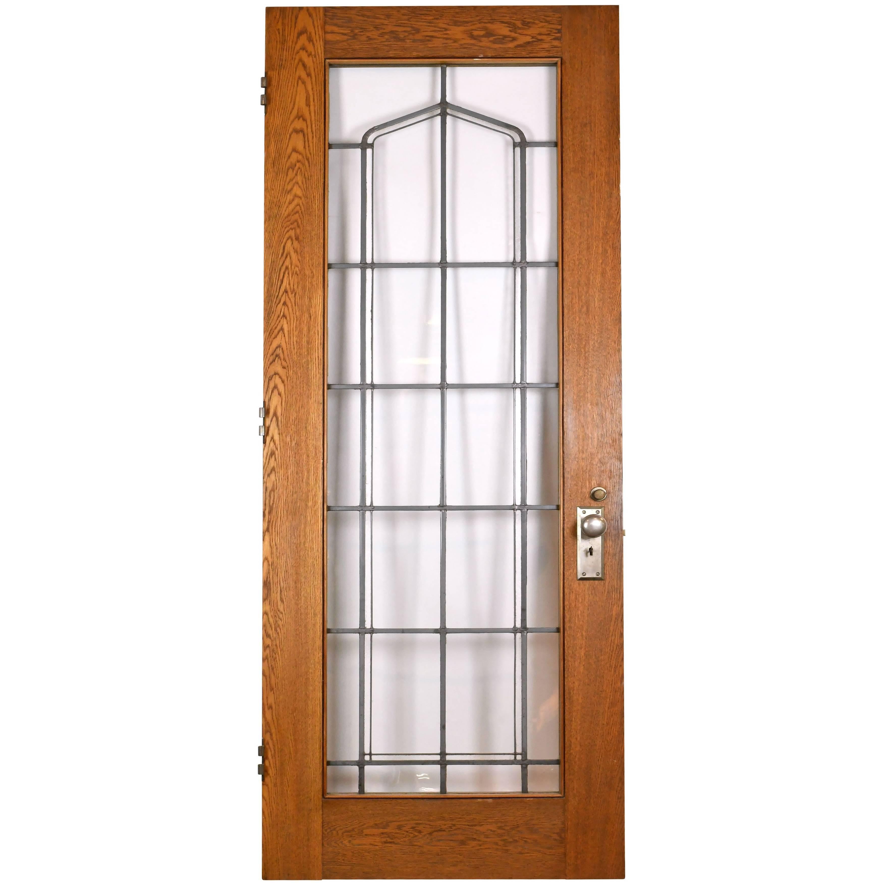 Leaded Glass Oak Door