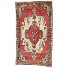 Retro Turkish Oushak Gallery Rug with Modern Traditional Style
