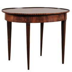 19th Century Neoclassical Inlaid Mahogany Oval Table