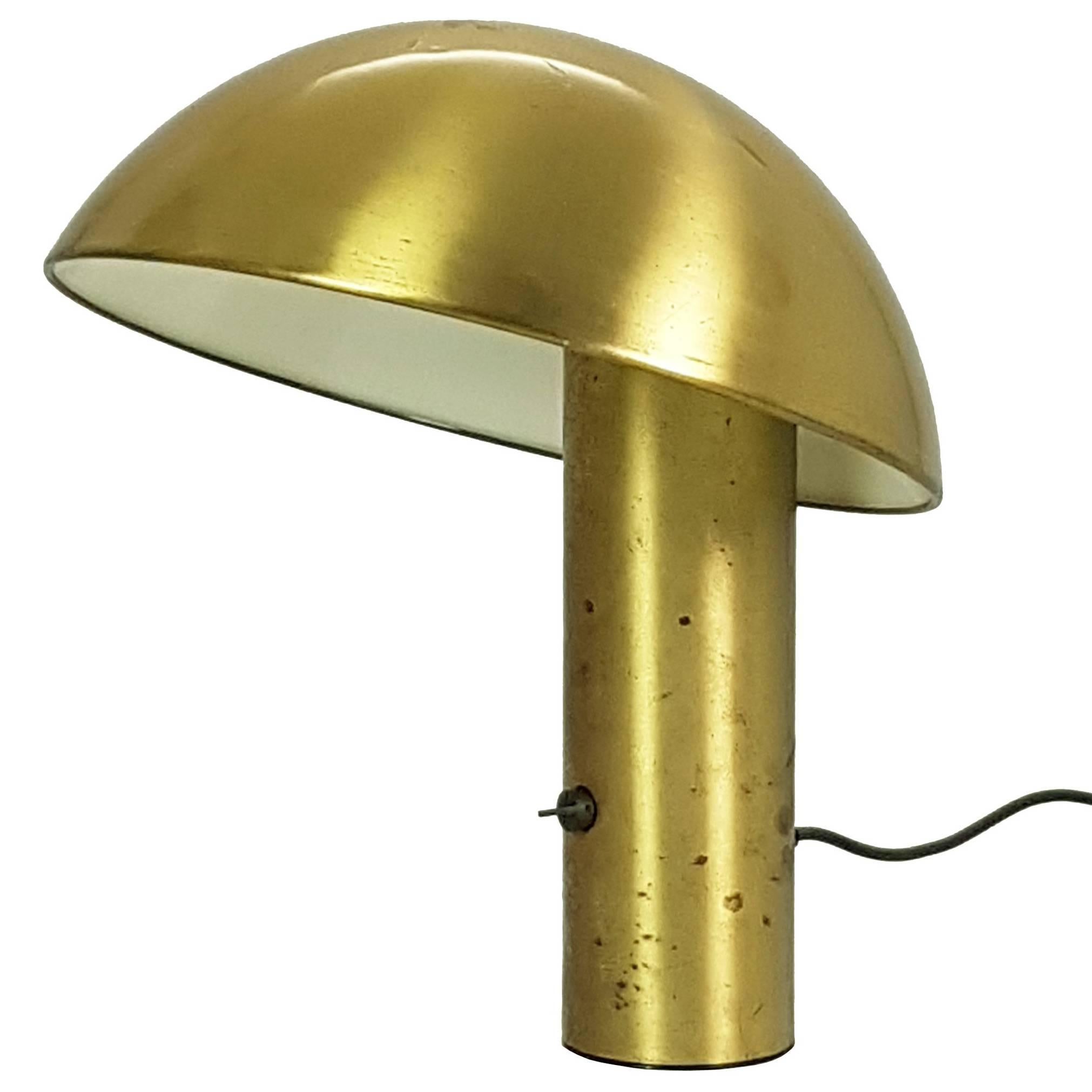 Brushed Brass Vaga Table Lamp by Franco Mirenzi for Valenti, 1978