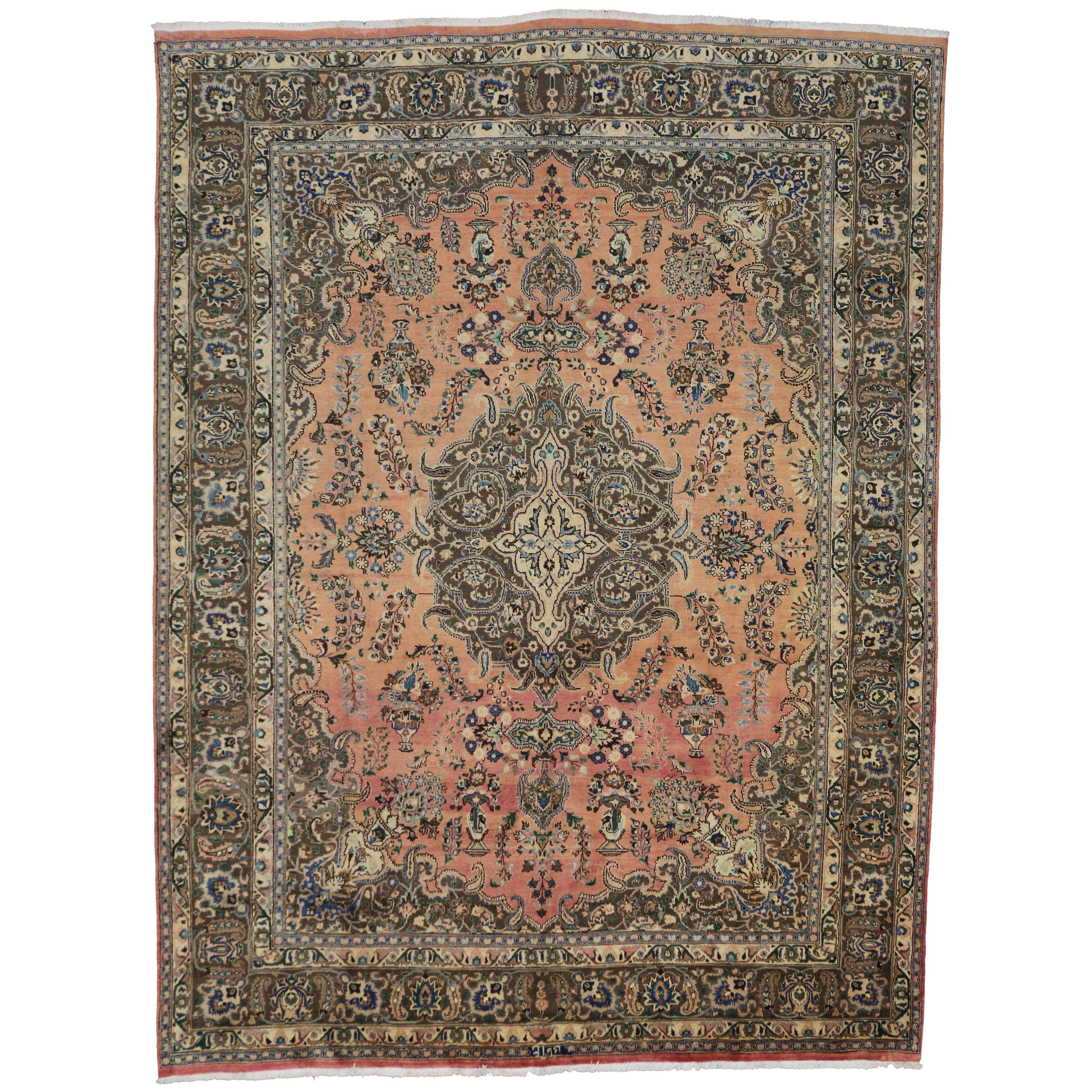 Vintage Khorassan Persian Rug with Traditional Style For Sale