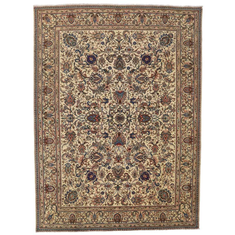 Vintage Persian Tabriz Area Rug with Neoclassical Hollywood Regency ...