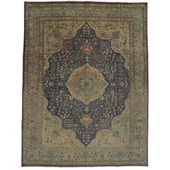Retro Persian Tabriz Rug with European Cottage Style
