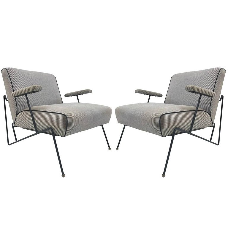Pair Of Wrought Iron Lounge Chairs By Maurizio Tempestini For Pair Of Wrought Iron Lounge Chairs By Maurizio Tempestini For Salterini