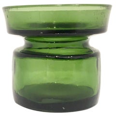 Eight Danish Modern Green Glass Candle Holders Designed by Quistgaard for Dansk