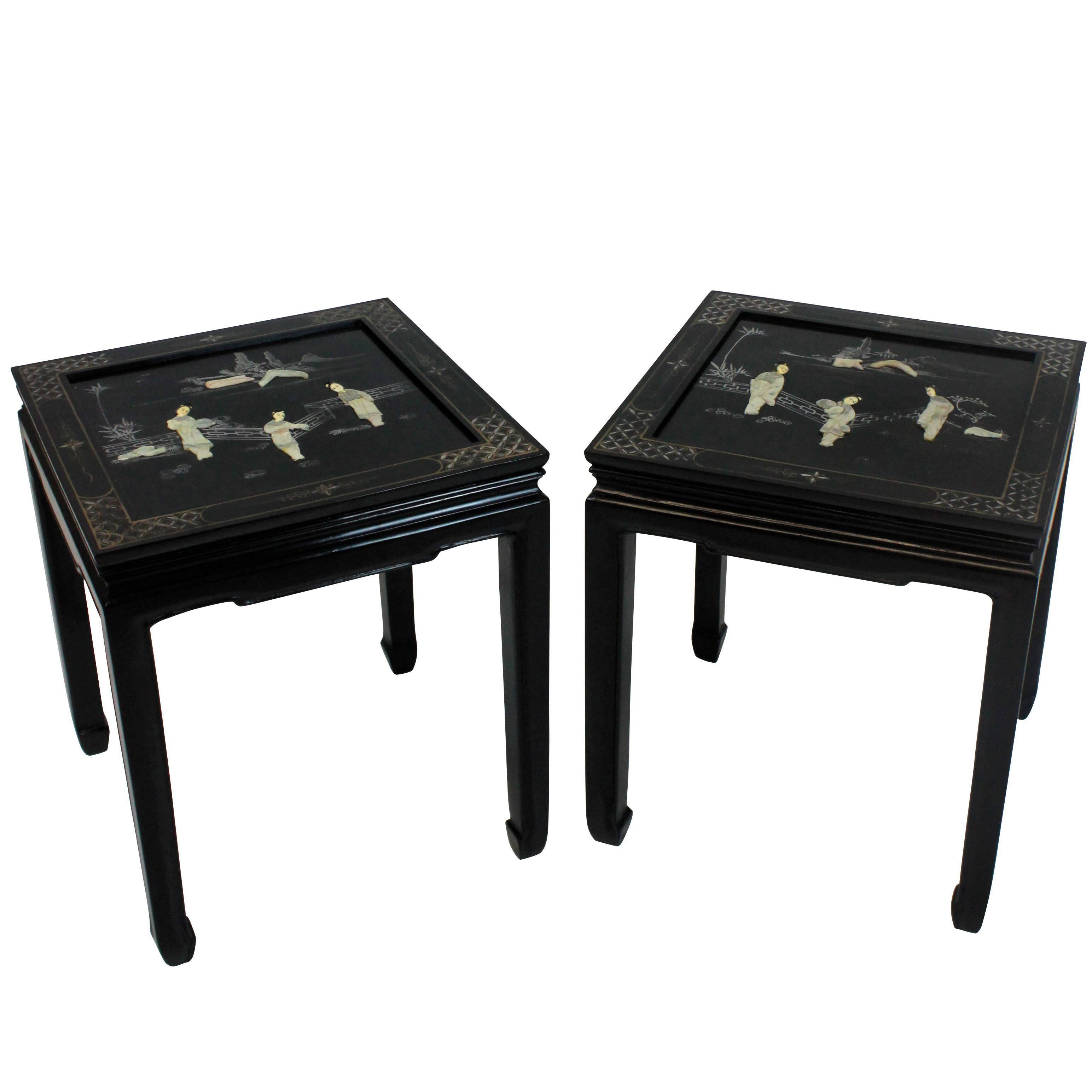 Pair of Japanned Side Tables