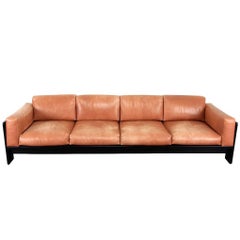 Bastiano Sofa Four-Seat Cognac Leather by Tobia Scarpa