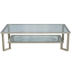Midcentury Chrome and Glass Coffee Table