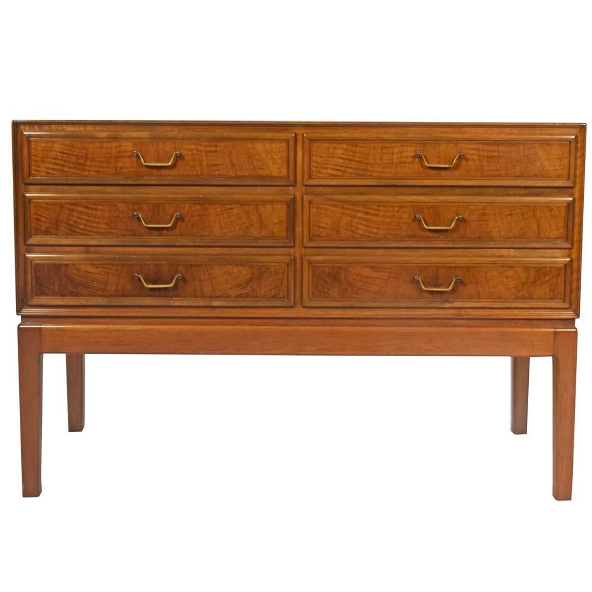 1940s Walnut Chest of Drawers Attributed to Ole Wanscher