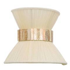 Tiffany contemporary Wall Sconce ivory Silk, Brass, Silvered Glass