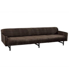 Milo Baughman Extra Long Sofa in Wavey Velvet