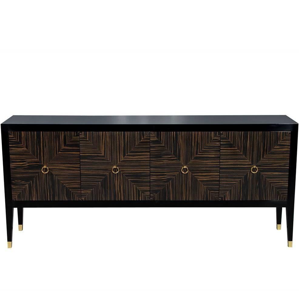 Buffet d'appoint moderne en macassar fait sur mesure par Carrocel