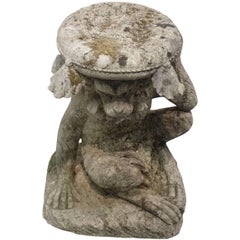 Vicenza Stone Monkey Base Side Table, Italy, 1940s