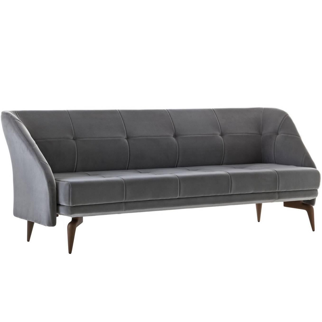 Dreisitziges Sofa „Leeon“ mit Samtbezug entworfen von L. und R. Palomba für Driade