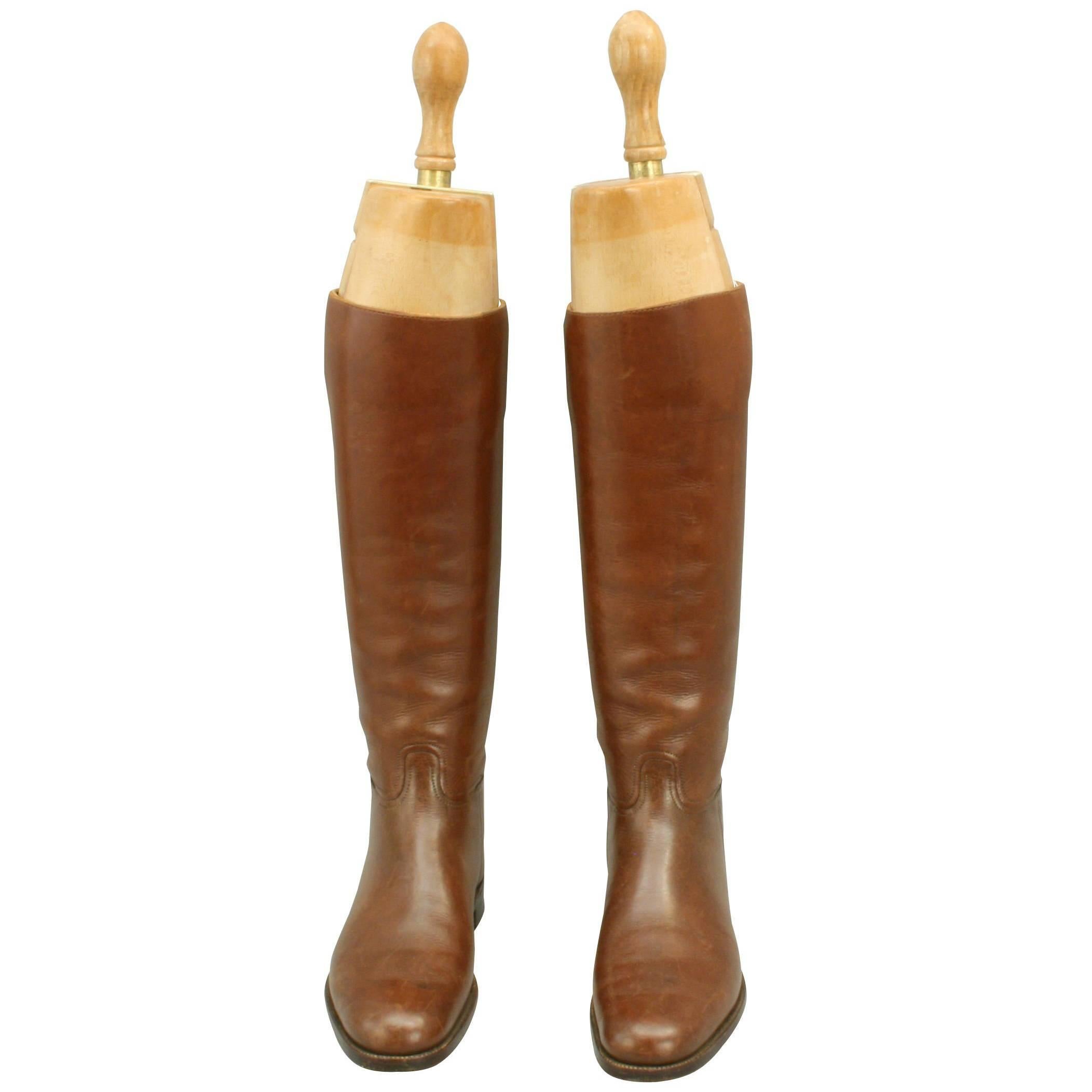 Peal & Co. Riding Boots with Trees in Brown Leather