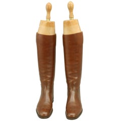 Vintage Peal & Co. Riding Boots with Trees in Brown Leather