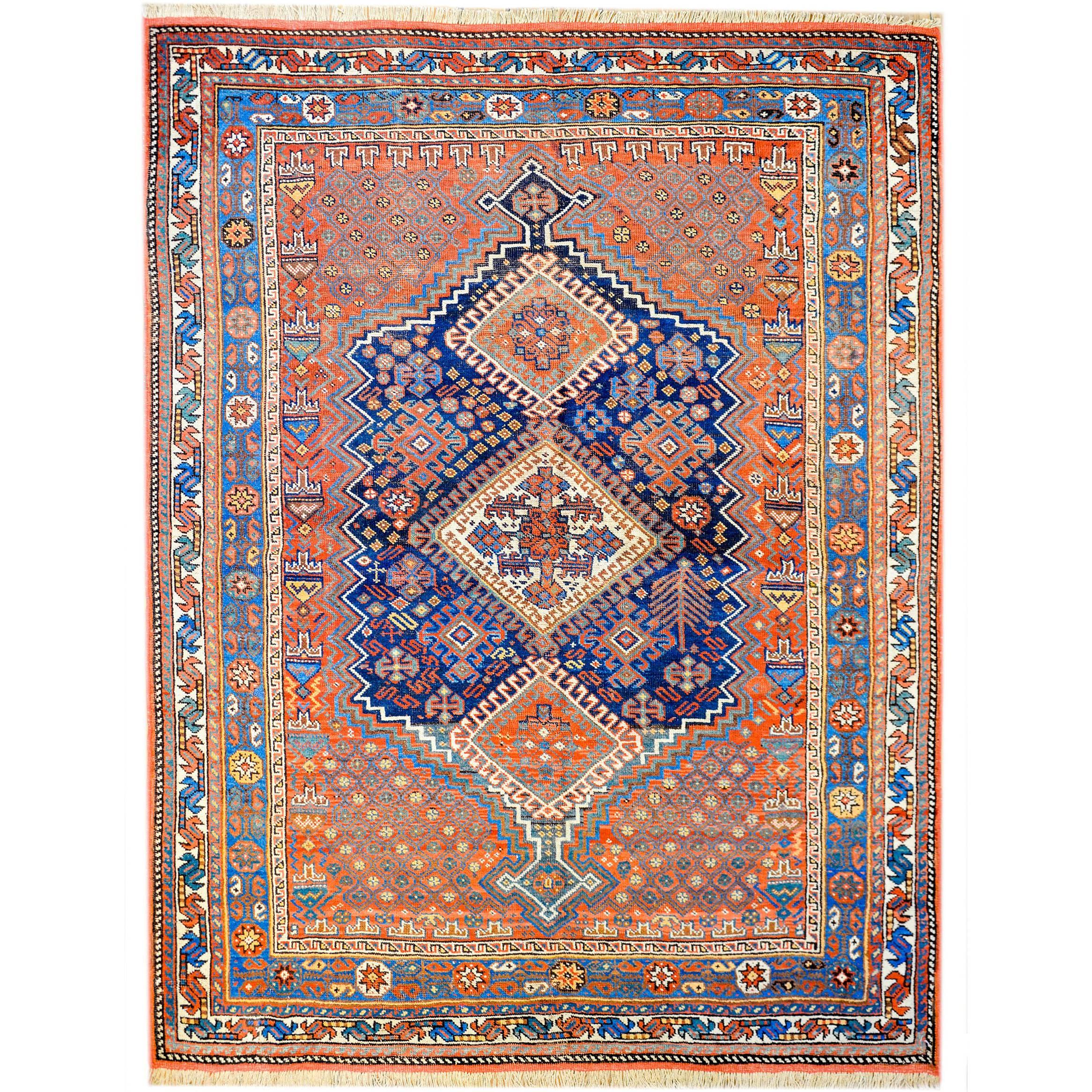 Unglaublicher Ghashghaei-Teppich aus dem frühen 20. Jahrhundert