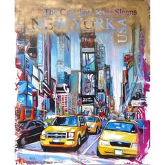 Monumental Painting "New York, Times Square" by Brazilian Artist Fabio Nery