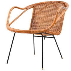 Vintage Early Danish Basket Chair, 1940s