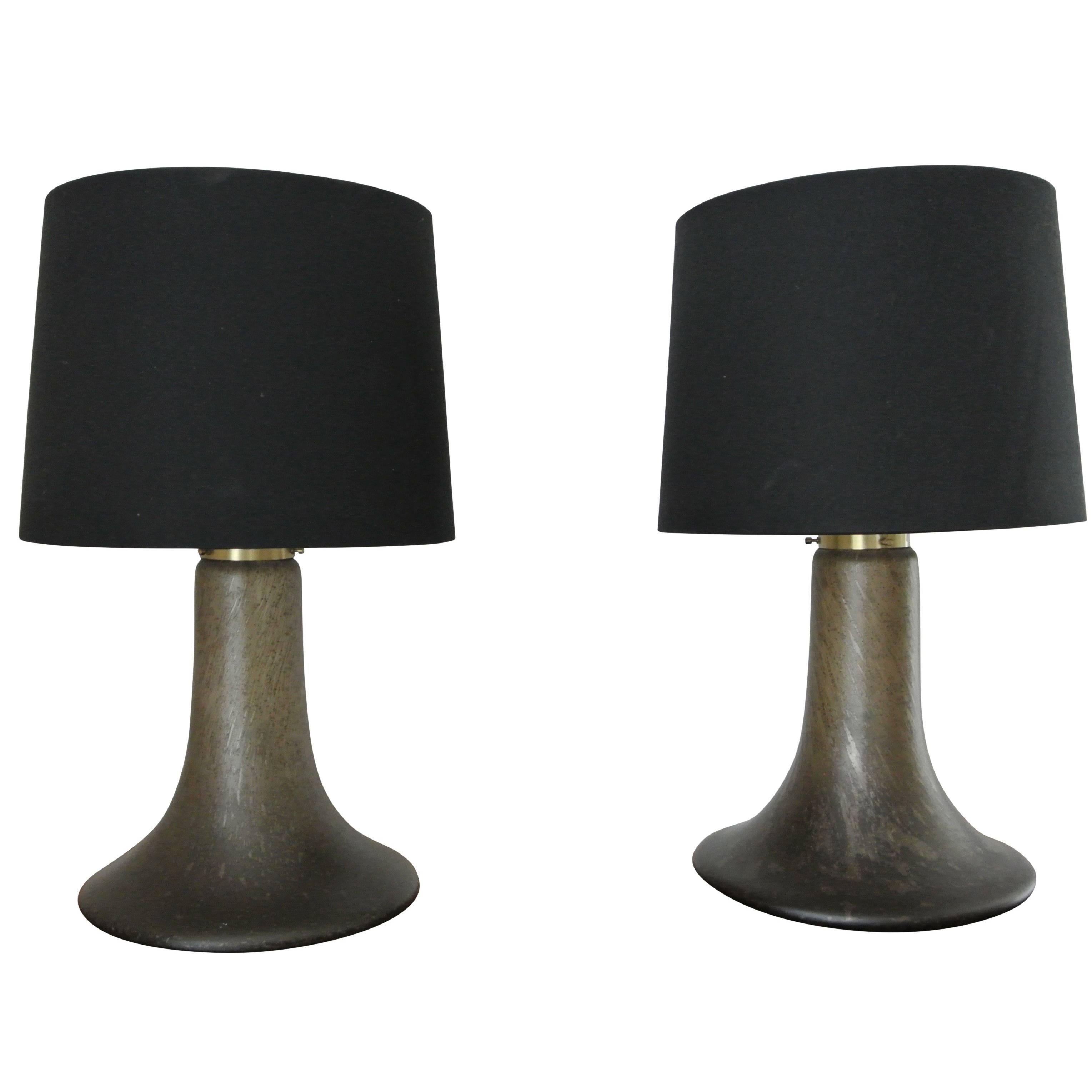 Pair of 1950s Piell Putzler Designer Glass Lamps
