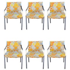 Modern Chrome Lounge or Dining Chairs by Stow Davis [ 4 Available ]