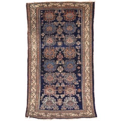 Traditional Style Antique Persian Malayer Rug with Large-Scale Geometric Print