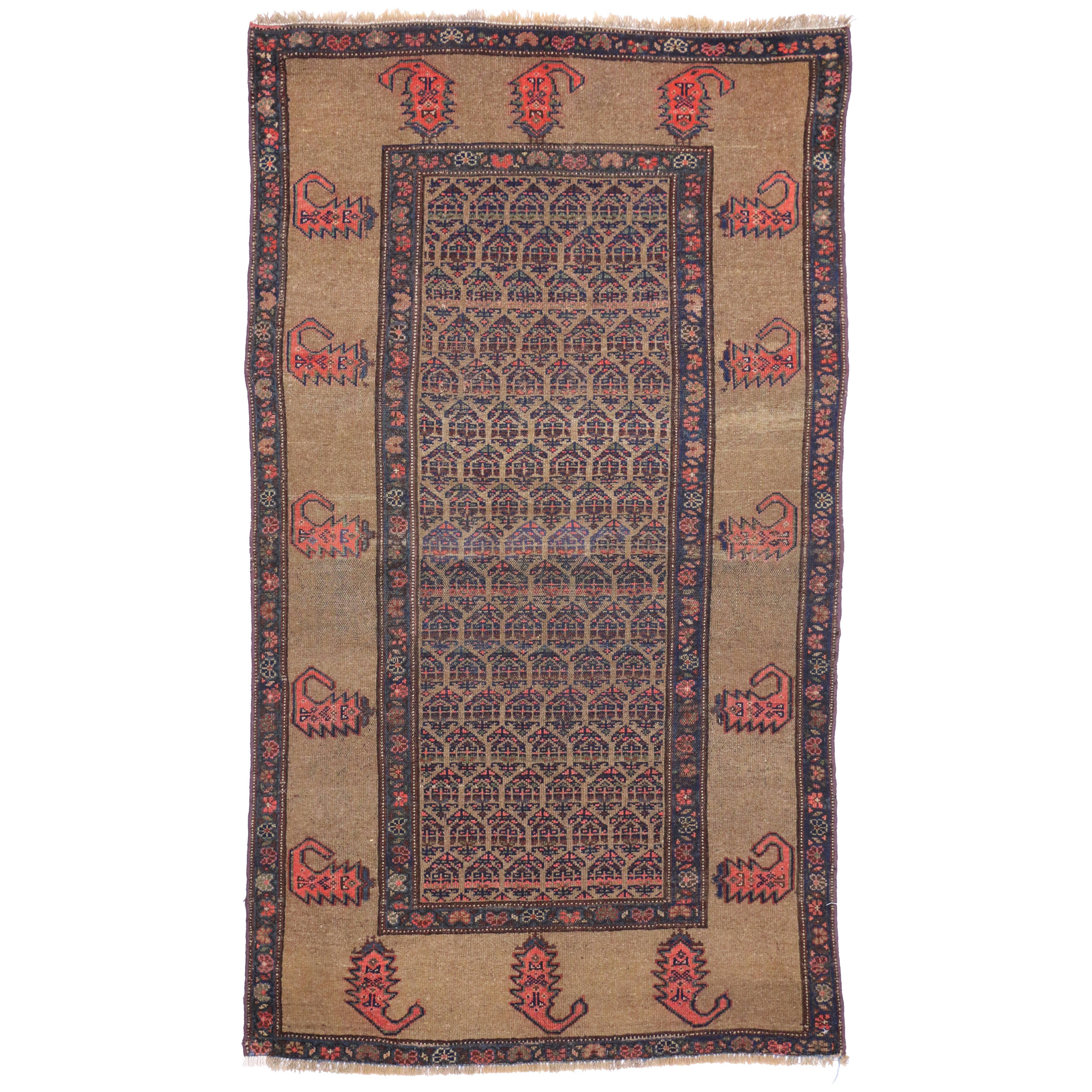 Antique Persian Malayer Rug with Modern Traditional Style For Sale