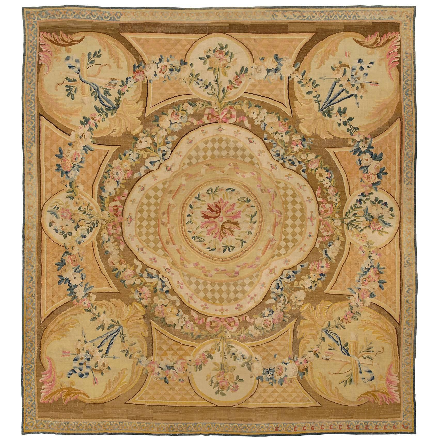 French Aubusson Rug, 1760 For Sale