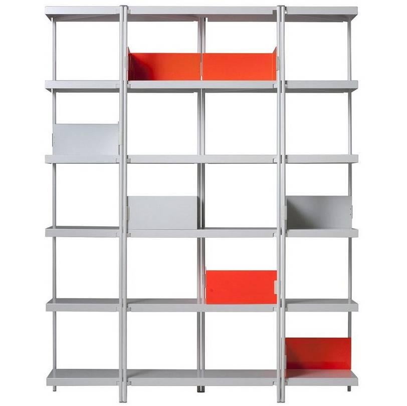 "ZigZag" Black or White Painted Steel High Bookcase by Konstantin Grcic, Driade