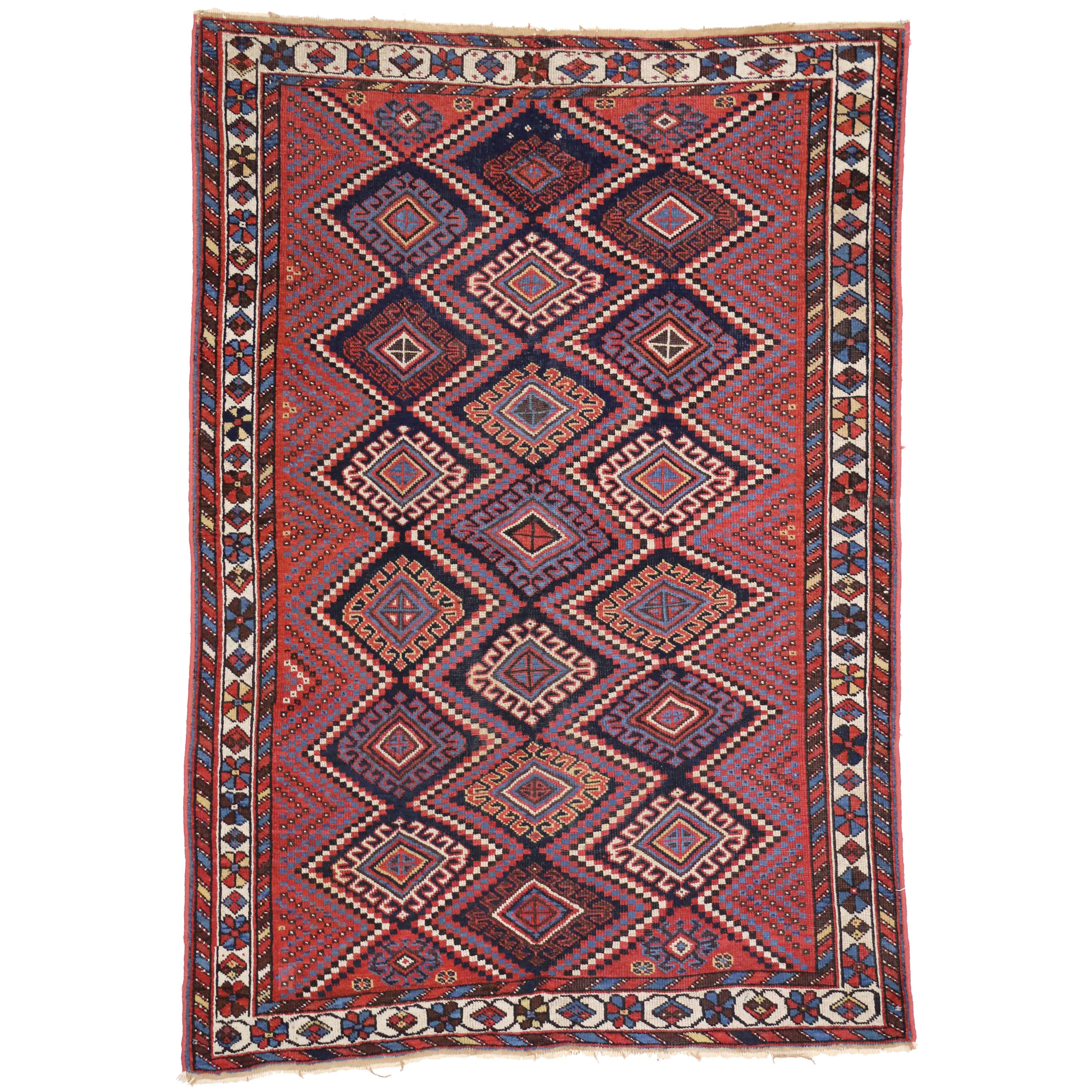 Antique Persian Afshar Rug with Modern Tribal Style