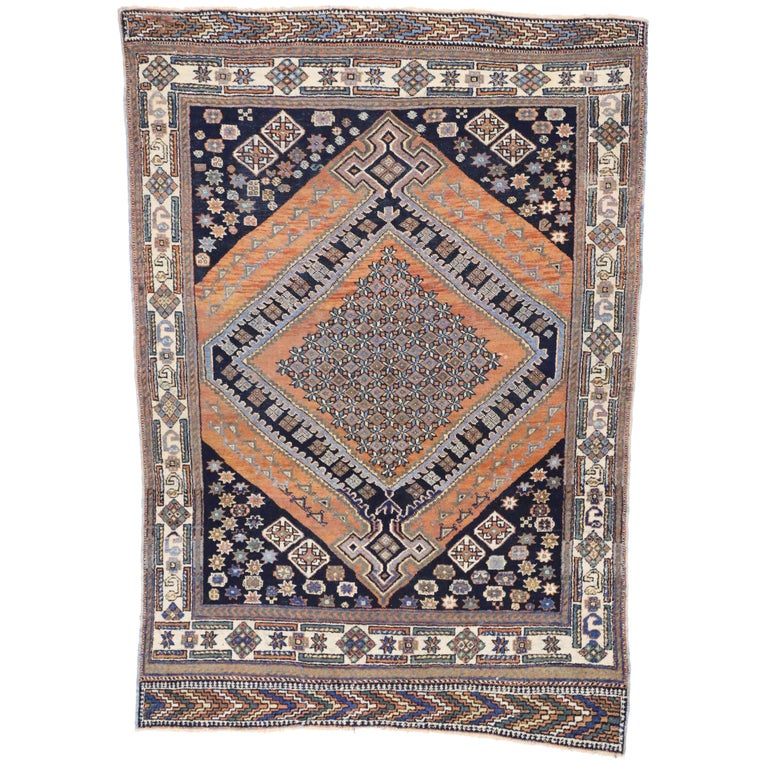 Antique Persian Afshar Rug with Modern Tribal Style For Sale at 1stDibs