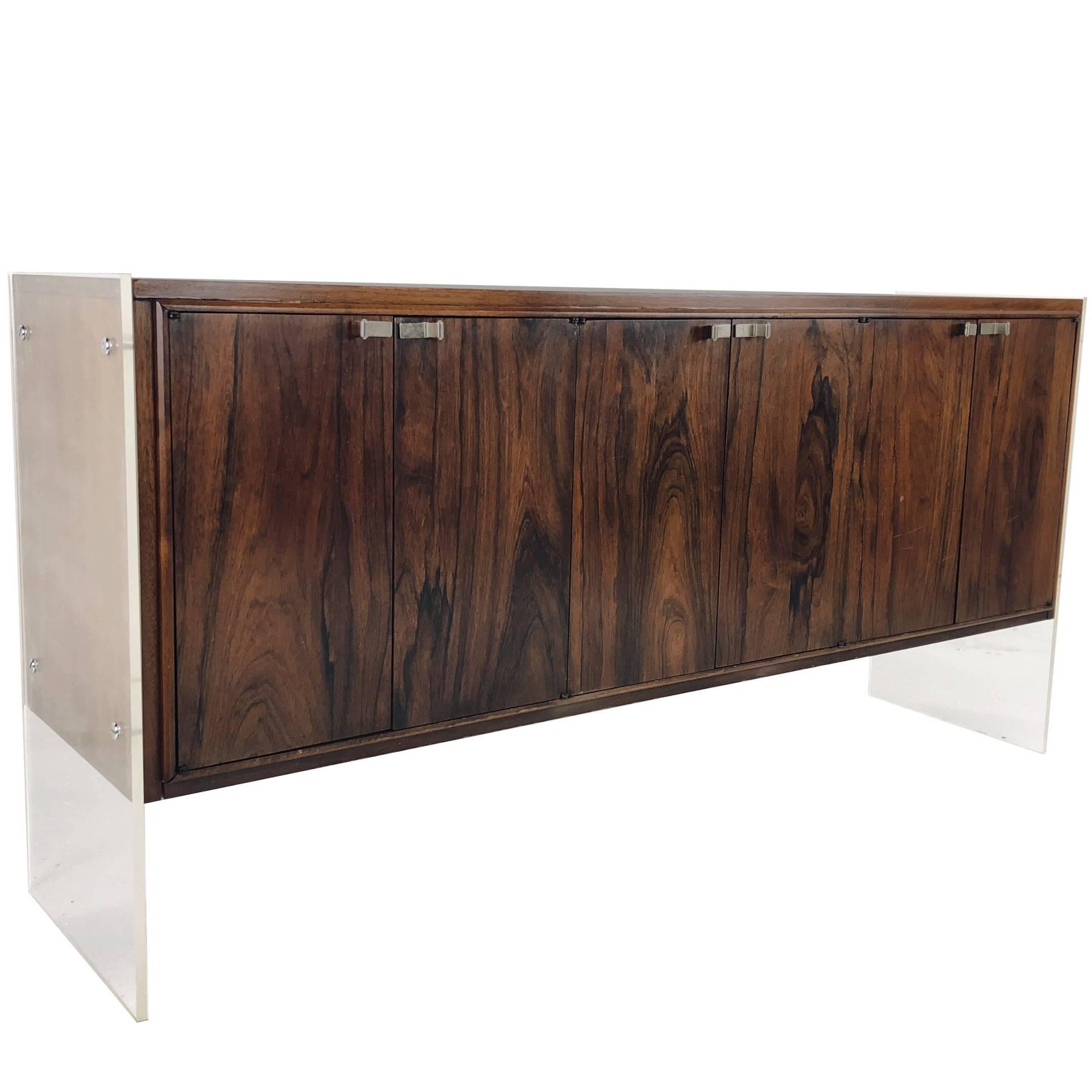 Lucite and Wood Credenza by Flair