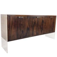 Lucite and Wood Credenza by Flair