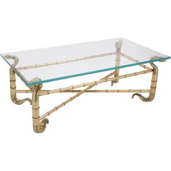 Retro Rare and Fantastic Polished Brass Cobra Coffee Table by Arturo Pani