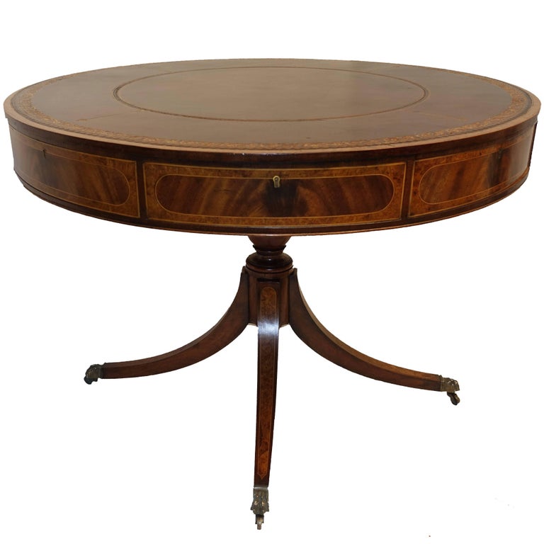 English Georgian Mahogany Rent Table or Library Table at 1stDibs